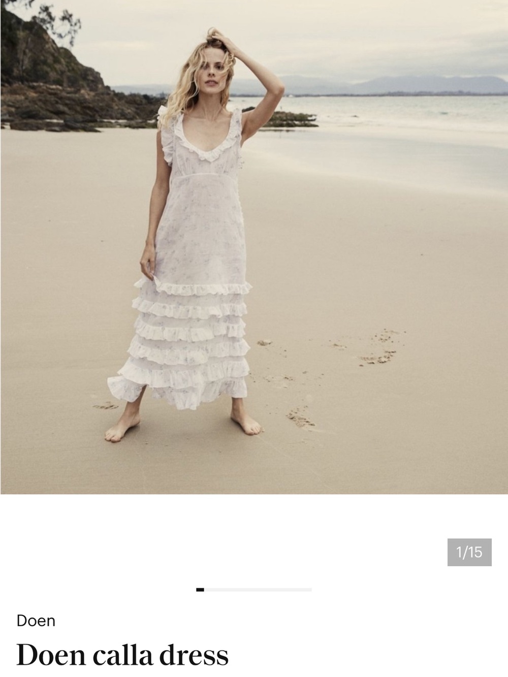 Doen White Ruffled Tiered Maxi Dress
